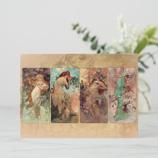 Art Nouveau De Vier Jaargetijden (Staand voorkant)