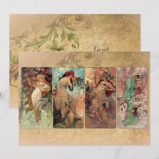 Art Nouveau De Vier Seizoenen (Voorkant / Achterkant)