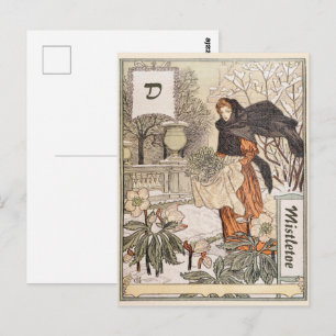 Art Nouveau december wintertuin illustratie Briefkaart