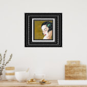 Art Nouveau Deco Elegant Lady Vintage Poster (Keuken)