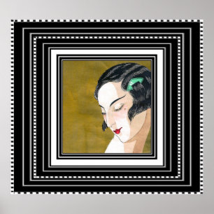 Art Nouveau Deco Elegant Lady Vintage Poster