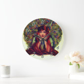 Art nouveau deco elegant women peace ock veren grote klok (Huis)