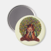 Art nouveau deco elegant women peace ock veren magneet (Voorkant / Achterkant)