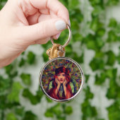 Art nouveau deco elegant women peace ock veren sleutelhanger (Hand)