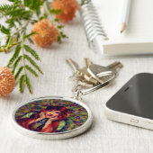 Art nouveau deco elegant women peace ock veren sleutelhanger (Zijkant)