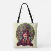 Art nouveau deco elegant women peace ock veren tote bag (Achterkant)