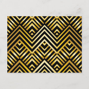 art nouveau,deco,goud,zwart,chic,elegant,, briefkaart