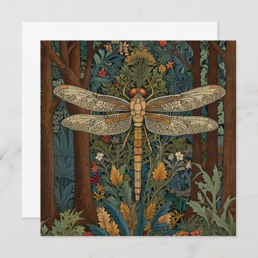  art nouveau deco libel boho chic kaart (Voorkant / Achterkant)