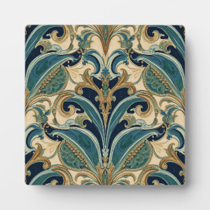 Art Nouveau Deco Majolica Bloem Ambachtslieden Vin Fotoplaat