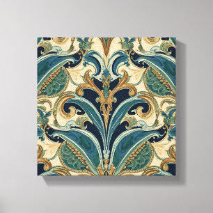 Art Nouveau Deco Majolica Bloemenkunst Ambachtelij Canvas Afdruk