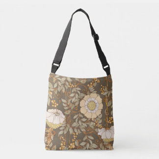 Art Nouveau: Decoratieve Bloemen Vintage. Crossbody Tas