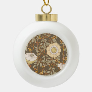 Art Nouveau: Decoratieve Bloemen Vintage. Keramische Bal Ornament