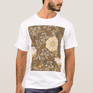 Art Nouveau: Decoratieve Bloemen Vintage. T-shirt