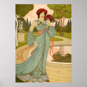 Art Nouveau Decoration Belle au Parc Poster