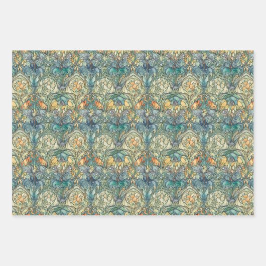 ART NOUVEAU DECOUPAGE DECORATIEF PAPIER INPAKPAPIER VEL (Voorkant 2)