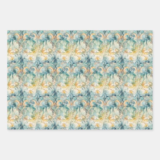 ART NOUVEAU DECOUPAGE DECORATIEF PAPIER INPAKPAPIER VEL (Voorkant)