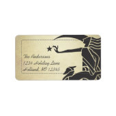 Art Nouveau Deer Damask Return Address Labels (Voorkant)
