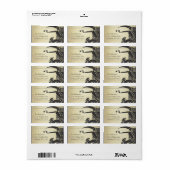 Art Nouveau Deer Damask Return Address Labels (Full Sheet)