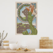 Art Nouveau Deer Furry Poster (Keuken)