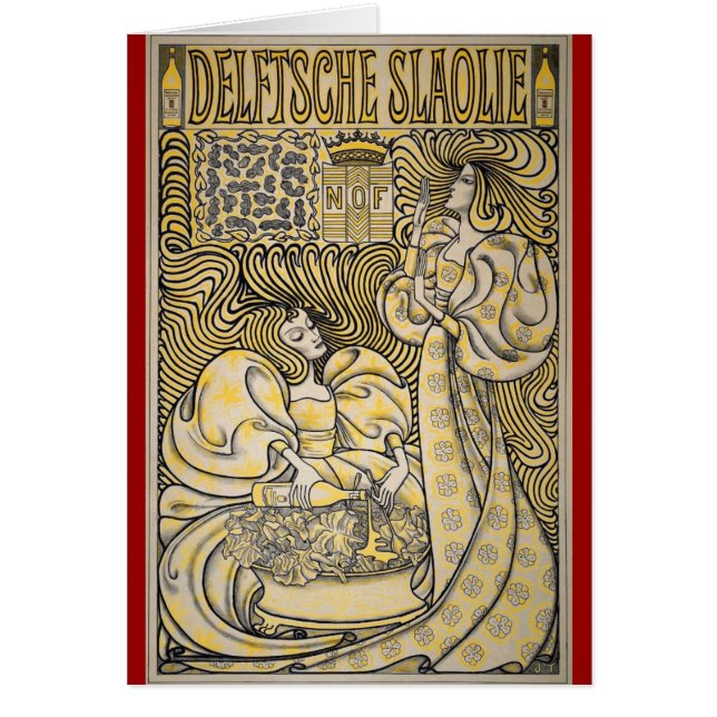 Art Nouveau Delftsche Slaolie Delft (Voorkant)