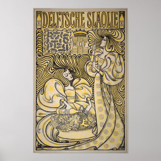 Art Nouveau Delftsche Slaolie Delft Salad Oil Poster (Voorkant)