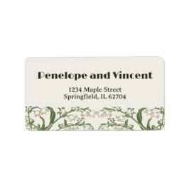 Art Nouveau delicate sneeuwklokjes bruiloft Etiket