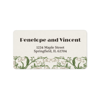 Art Nouveau delicate sneeuwklokjes bruiloft Etiket