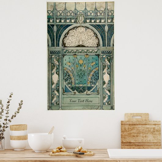Art Nouveau Design by Émile Hutré c1896 Poster (Keuken)