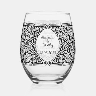 Art Nouveau Design Drinkware Set Wijnglas Zonder Voet