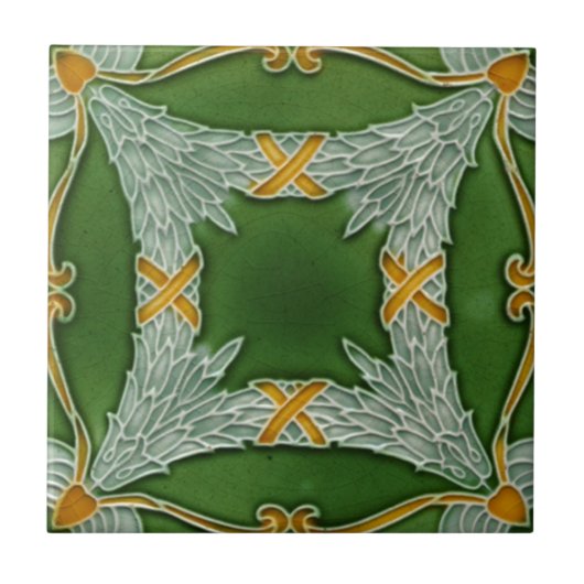 Art Nouveau  Design Feature Tile Tegeltje (Voorkant)