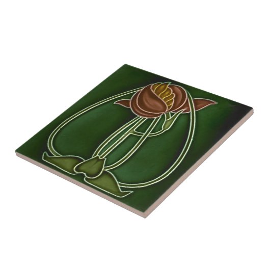 Art Nouveau  Design Feature Tile Tegeltje (Zijkant)