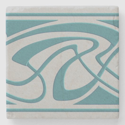 Art Nouveau Design Stenen Onderzetter (Voorkant)