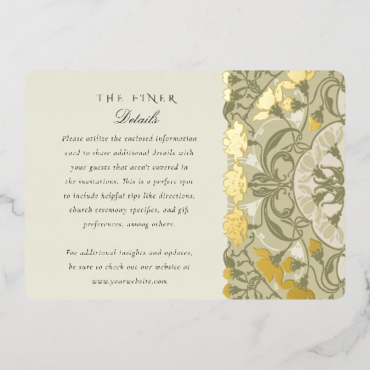 Art Nouveau Details Kaart Huwelijk Warm Earth Tone (Voorkant)