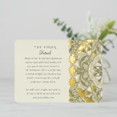 Art Nouveau Details Kaart Huwelijk Warm Earth Tone (Staand Voorkant)