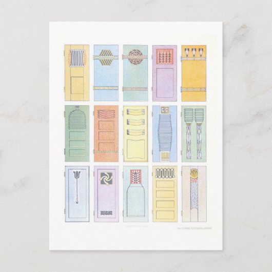  Art Nouveau Deuren Illustratie Briefkaart (Voorkant)