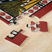  Art Nouveau Deze Kus, Vrouw met Peacock Legpuzzel (Zijkant)