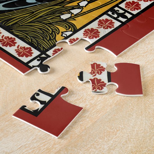 Art Nouveau Deze Kus, Vrouw met Peacock Legpuzzel (Zijkant)