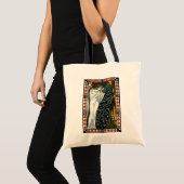  Art Nouveau Deze Kus, Vrouw met Peacock Tote Bag (Voorkant (product))
