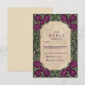 Art Nouveau Distel Bruiloft RSVP Kaartje (Voorkant / Achterkant)