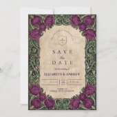 Art Nouveau Distel Bruiloft Save The Date (Voorkant)