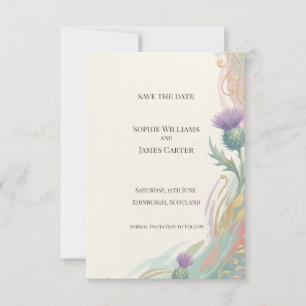 Art Nouveau Distel Save the Date Kaart