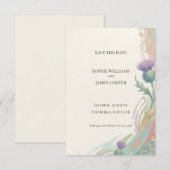 Art Nouveau Distel Save the Date Kaart (Voorkant / Achterkant)