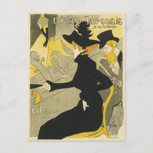 Art Nouveau, Divan Japonais door Toulouse Lautrec Briefkaart (Voorkant)