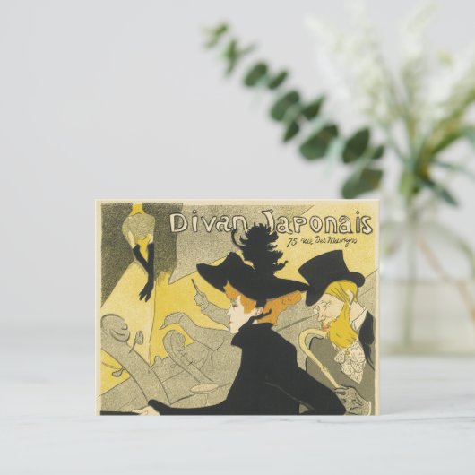 Art Nouveau, Divan Japonais door Toulouse Lautrec Briefkaart (Staand voorkant)