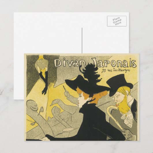Art Nouveau, Divan Japonais door Toulouse Lautrec Briefkaart (Voorkant / Achterkant)