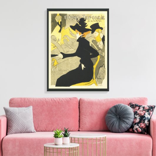 Art Nouveau, Divan Japonais door Toulouse Lautrec Canvas Afdruk (Insitu (Woonkamer))