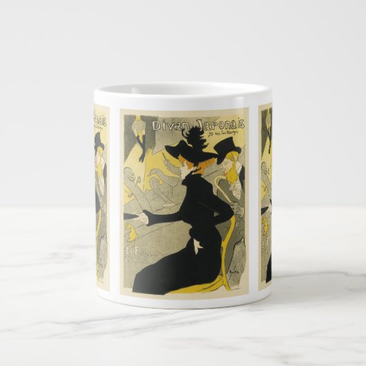 Art Nouveau, Divan Japonais door Toulouse Lautrec Grote Koffiekop (Voorkant)