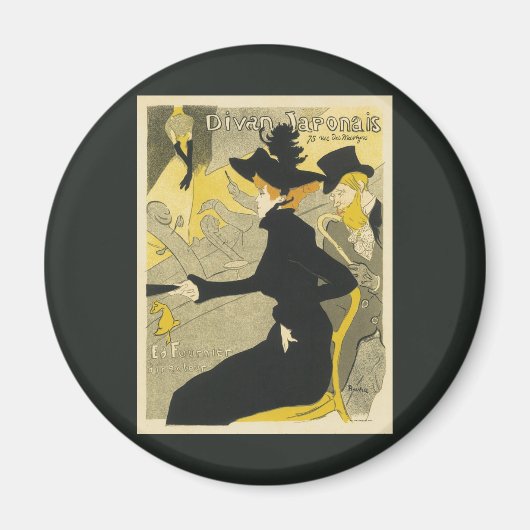 Art Nouveau, Divan Japonais door Toulouse Lautrec Magneet (Voorkant)