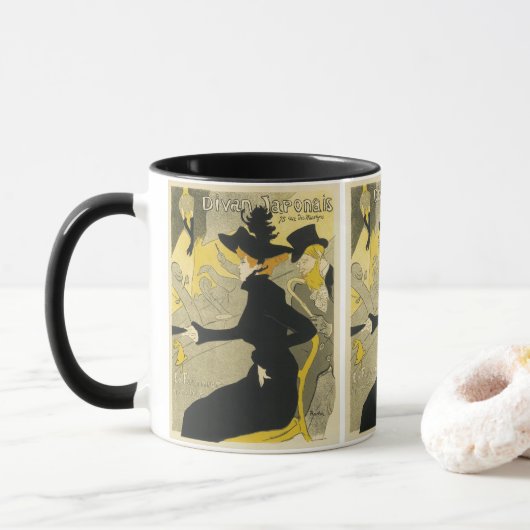 Art Nouveau, Divan Japonais door Toulouse Lautrec Mok (Met donut)