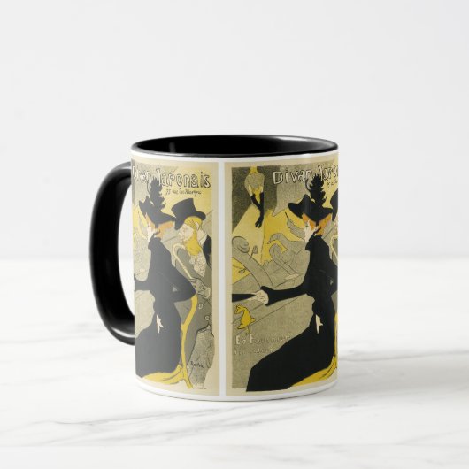 Art Nouveau, Divan Japonais door Toulouse Lautrec Mok (Voorkant links)